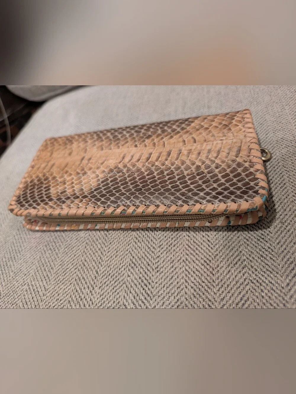 Handmade Textured Snake-Embossed Wallet